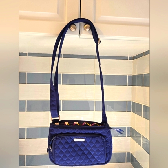 Vera Bradley Handbags - Vera Bradley Quilted Navy Shoulder Bag